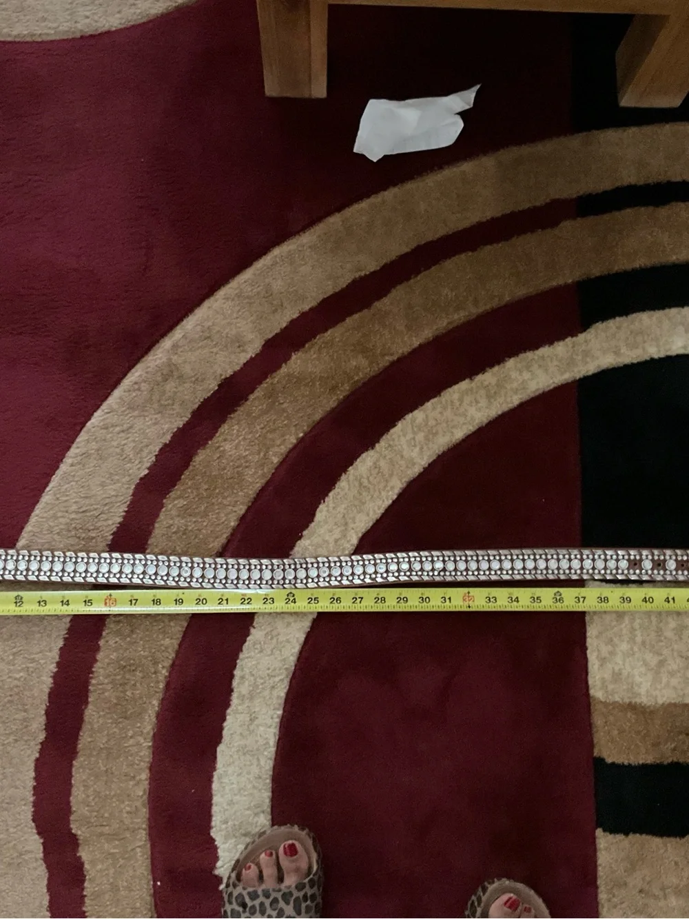 Brown Western Rhinestone Belt with Silver Buckle